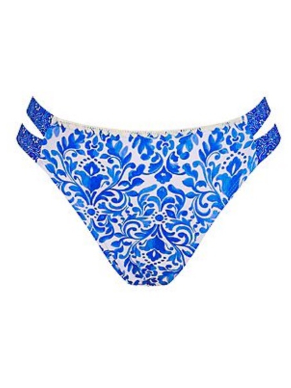 Cupshe Blue and White Floral Double-Strap Bikini Bottom - Picture 5 of 10